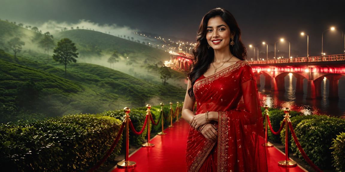 রাজশাহীর বিনোদন ক্যাসিনো শাড়ি পরিহিত মডেল